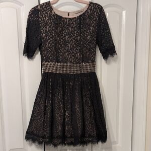 Black and Cream Lace Dress